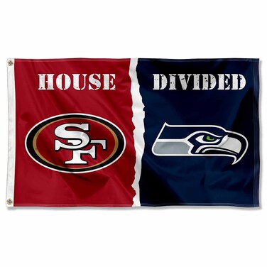 WinCraft San Francisco 49ers and Seattle Seahawks House Divided Flag Rivalry Banner