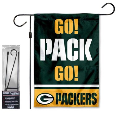 WinCraft Packers Go Pack Go Garden Flag and Stand Pole Holder Mount