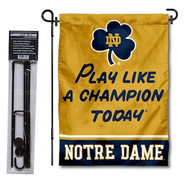 WinCraft Irish Play Like A Champion Today Garden Flag and Pole Stand Holder