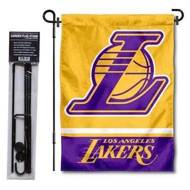 WinCraft Los Angeles Lakers Garden Flag and Pole Stand Holder