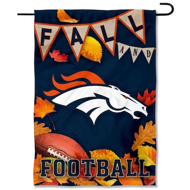 WinCraft Denver Broncos Fall Leaves Decorative Football Garden Flag Double Sided Banner
