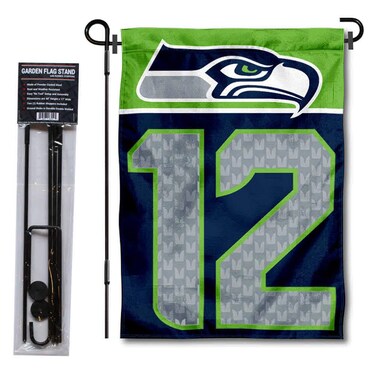 WinCraft Seattle Seahawks 12th Man Garden Flag and Pole Stand Holder