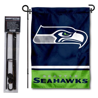WinCraft Seattle Seahawks Garden Flag with Stand Holder