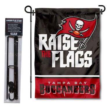 WinCraft Tampa Bay Buccaneers Raise The Flags Garden Flag and Pole Stand Holder