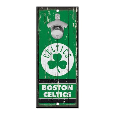 WinCraft NBA Boston Celtics Bottle Opener5x11 Wood Sign Bottle Opener, Team Colors, 5"x11