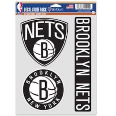 Wincraft NBA Brooklyn Nets Decal Multi Use Fan 3 Pack, Team Colors, One Size