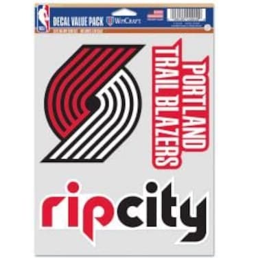 Wincraft NBA Portland Trail Blazers Decal Multi Use Fan 3 Pack, Team Colors, One Size