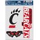 NCAA Cincinnati Bearcats Decal Multi Use Fan 3 Pack, Team Colors, One Size