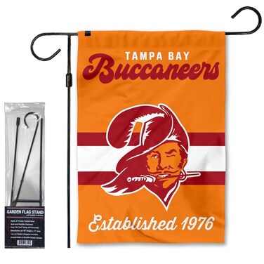WinCraft Buccaneers Retro Garden Flag and Stand Pole Holder Mount
