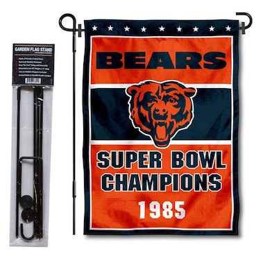 WinCraft Chicago Bears 1985 Champions Garden Flag and Pole Stand Holder