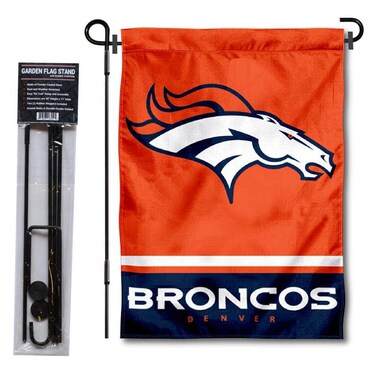 WinCraft Denver Broncos Garden Flag with Stand Holder