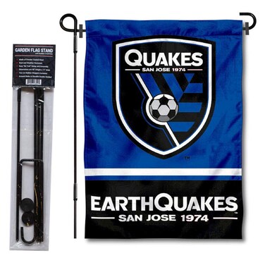 WinCraft San Jose Soccer Garden Flag with Stand Pole Holder
