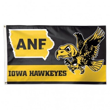 Wincraft 3'x5' ANF Vintage Iowa Hawkeyes Flag, 100% Polyester, Made in USA