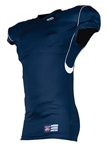 Rawlings Sporting Goods Mens Adult Full Length Pro Cut Football Game Jersey, Navy, Small