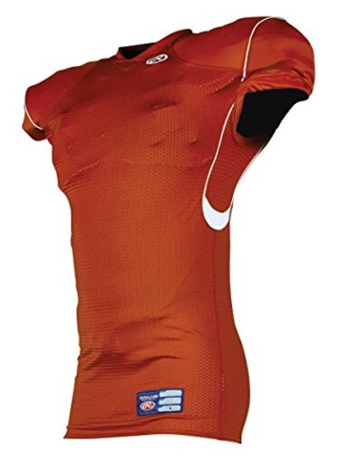 Rawlings Sporting Goods Mens Adult Full Length Pro Cut Football Game Jersey, Burnt Orange, 3X