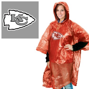 Wincraft NFL Kansas City Chiefs Rain Poncho, Team Colors, One Size