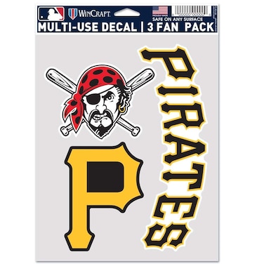 Wincraft MLB Pittsburgh Pirates Decal Multi Use Fan 3 Pack, Team Colors, One Size
