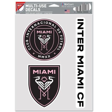 Wincraft MLS Inter Miami CF Decal Multi Use Fan 3 Pack, Team Colors, One Size