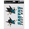 Wincraft NHL San Jose Sharks Decal Multi Use Fan 3 Pack, Team Colors, One Size