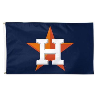Houston Astros 3x5 Flag, Made by Wincraft, Indoor/Outdoor Use, Sewn Ends, Brass Grommets, Blue, Orange, White