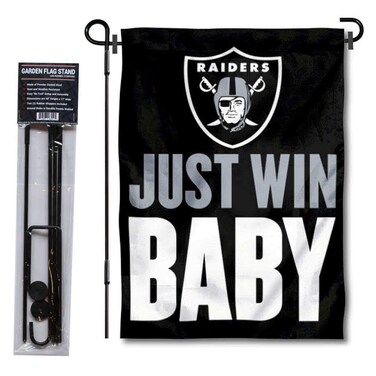 Las Vegas Raiders Just Win Baby Garden Flag and Pole Stand Holder