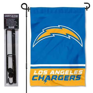 WinCraft Los Angeles Chargers Garden Flag and Pole Stand Holder