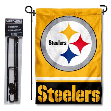 WinCraft Pittsburgh Steelers Gold Garden Flag with Stand Holder