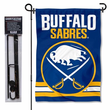 WinCraft Buffalo Sabres New Logo Garden Flag and Pole Stand Holder