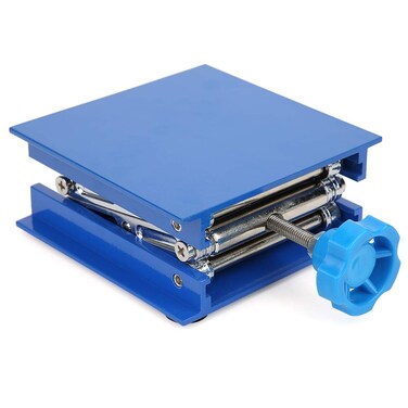 TOPINCN Lab Lifting Stand Adjustable Resistance Blue Electroplated Aluminum Rack Scissor Jack Lifter 100 x 100mm