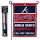 WinCraft Atlanta Braves 4 Time Champions Garden Flag and Pole Stand Mount