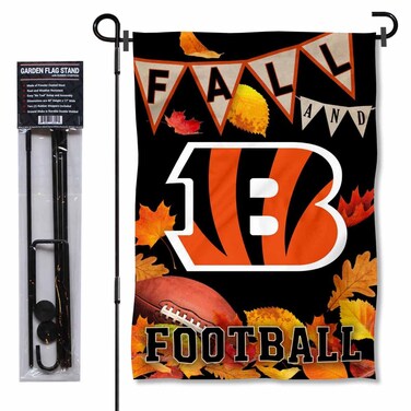WinCraft Bengals Fall Seasonal Garden Flag and Flagpole Mount