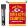 WinCraft Kansas City Chiefs Back to Back Super Bowl Champions Garden Flag and Pole Stand Holder