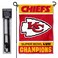 WinCraft Kansas City Chiefs Super Bowl LVII 2022 2023 Champions Garden Flag and Pole Stand Holder