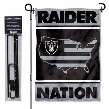 WinCraft Las Vegas Raiders Raider Nation Garden Flag and Flagpole Mount