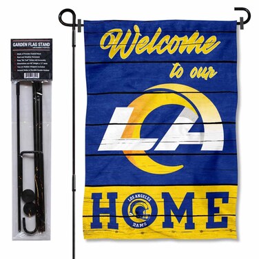WinCraft Los Angeles Rams Welcome to Our Home Garden Flag and Flagpole Mount