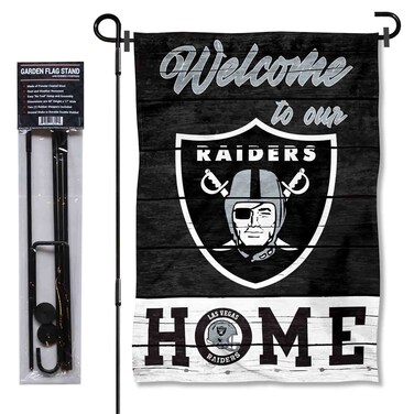 WinCraft Raiders Welcome to Our Home Garden Flag and Flagpole Mount