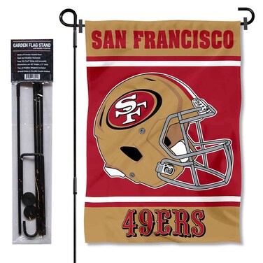 WinCraft San Francisco 49ers Helmet Garden Flag and Flagpole Mount