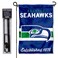 WinCraft Seattle Seahawks Throwback Retro Vintage Garden Flag and Flagpole Mount
