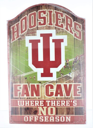 NCAA Indiana University 81909012 Wood Sign, 11" x 17", Black