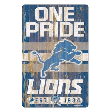 NFL Detroit Lions 11x17 Wood Sign, Team Color, One Size