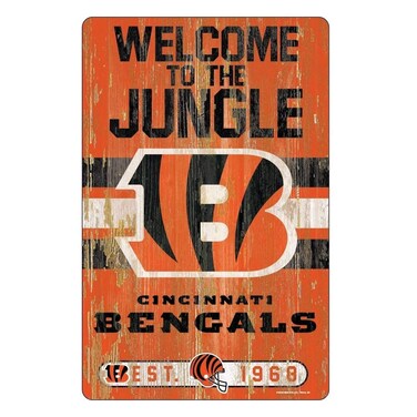 NFL Cincinnati Bengals 11x17 Wood Sign, Team Color, One Size