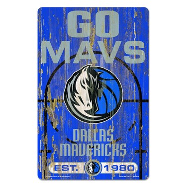 Wincraft NBA Dallas Mavericks Unisex 11x17 Wood Signslogan Design, Team Color, One Size