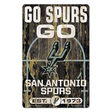Wincraft NBA San Antonio Spurs 72515010 Wood Sign, 11" x 17", Black