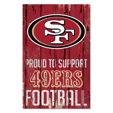 Wincraft NFL San Francisco 49ers SignWood Proud to Support Design, Team Color, 11x17