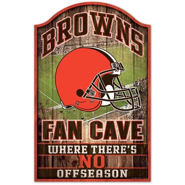Wincraft NFL Cleveland Browns 05421015 Wood Sign, 11" x 17", Black