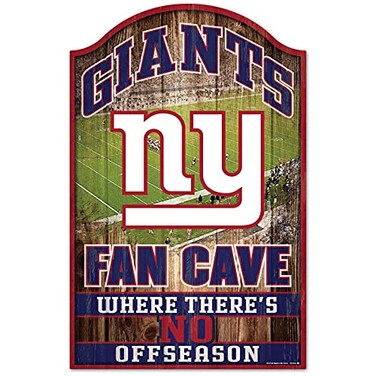 Wincraft NFL New York Giants 05922010 Wood Sign, 11" x 17", Black