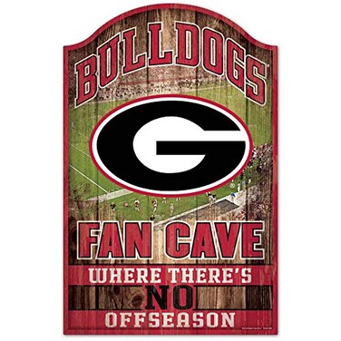 NCAA University of Georgia 93380011 Wood Sign, 11" x 17", Black