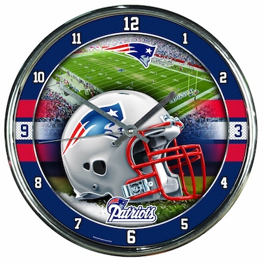 NFL New England Patriots Chrome Clock