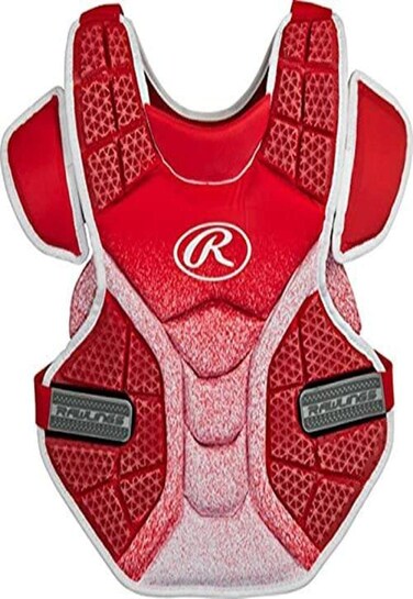 Rawlings Sporting Goods Softball Protective Velo Chest Protector, 14", Scarlet/White