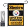 WinCraft Steelers 6 Time Champions Garden Flag and Stand Pole Holder Mount
